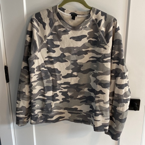 J. Crew Faded Gray Camo Sweatshirt Pullover EUC - Picture 3 of 9